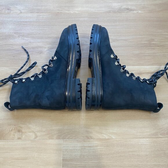 Jenni Kayne Women’s Oiled Leather Combat Lug Sole Boots Black Size 37 (US 7) - Picture 6 of 10